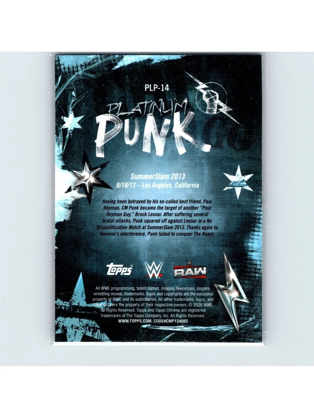 2026 Topps Chrome WWE CM Punk #PLP-14 Platinum Punk